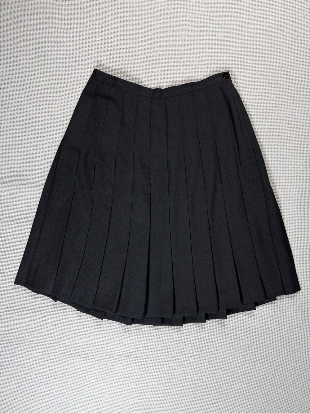 Vintage Rena Rowan Black Pleated A-Line Skirt 14W